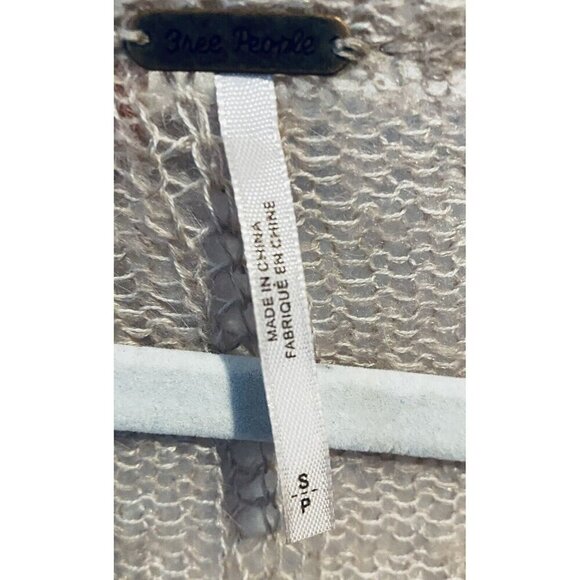 Free People Sweater Womens Small Beige Angel Pointelle Knit Slouchy Lightweight - Picture 5 of 8